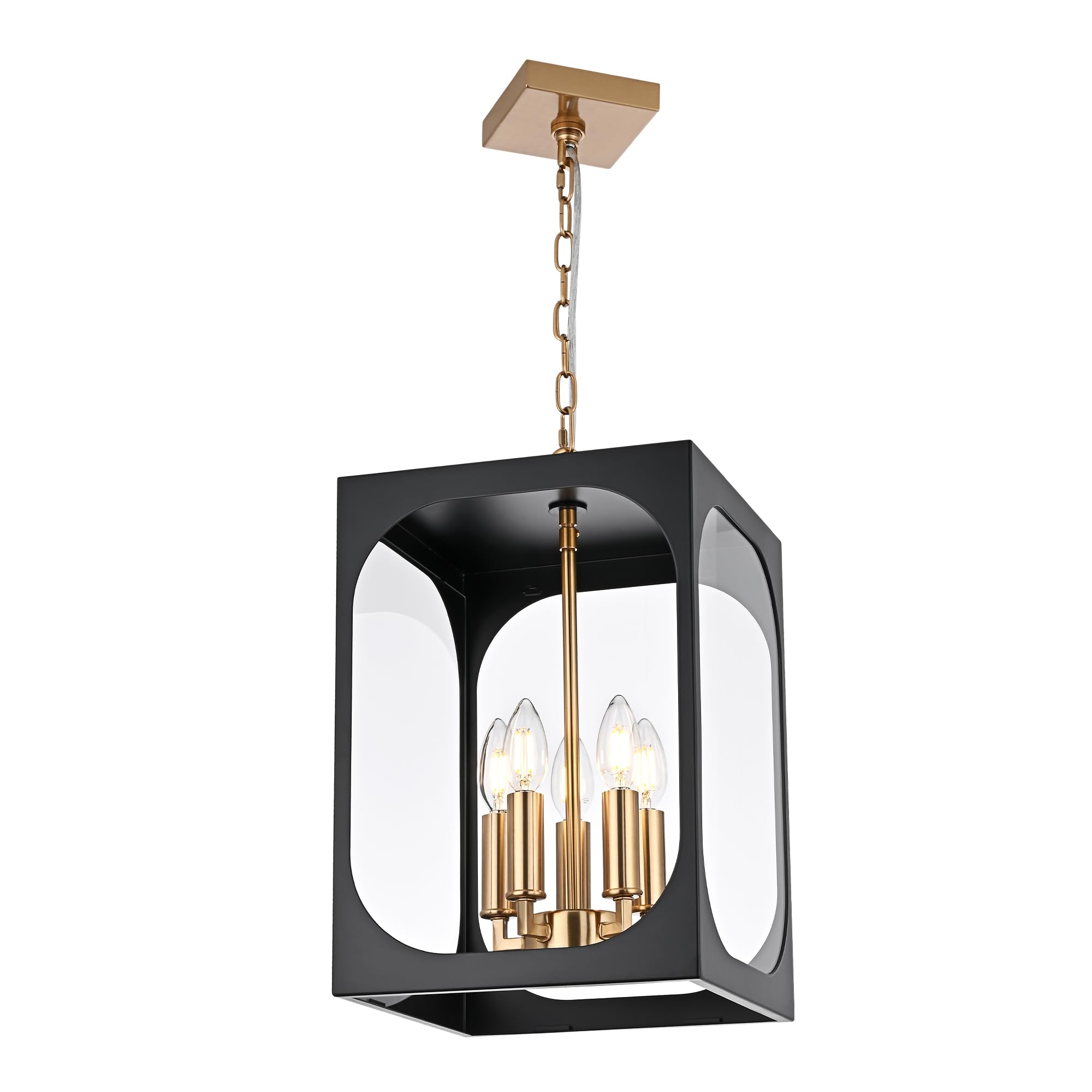 bonlicht large outdoor pendant light fixture 5 light modern black brass outdoor chandelier porch lig