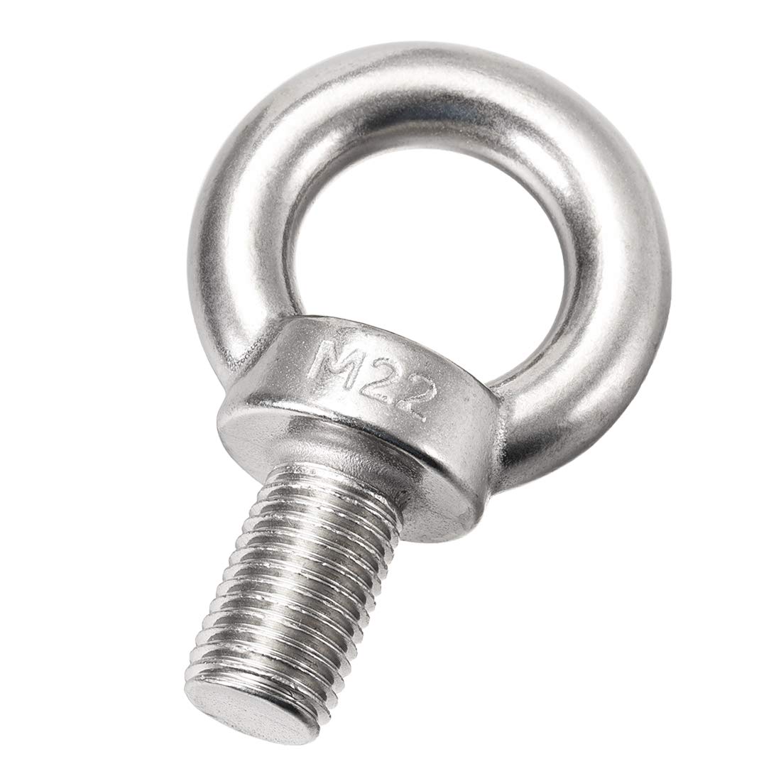Sourcingmap Lifting Eye Bolt M22 x 35mm Male Thread 304 Stainless Steel for Hanging, Pack of 1