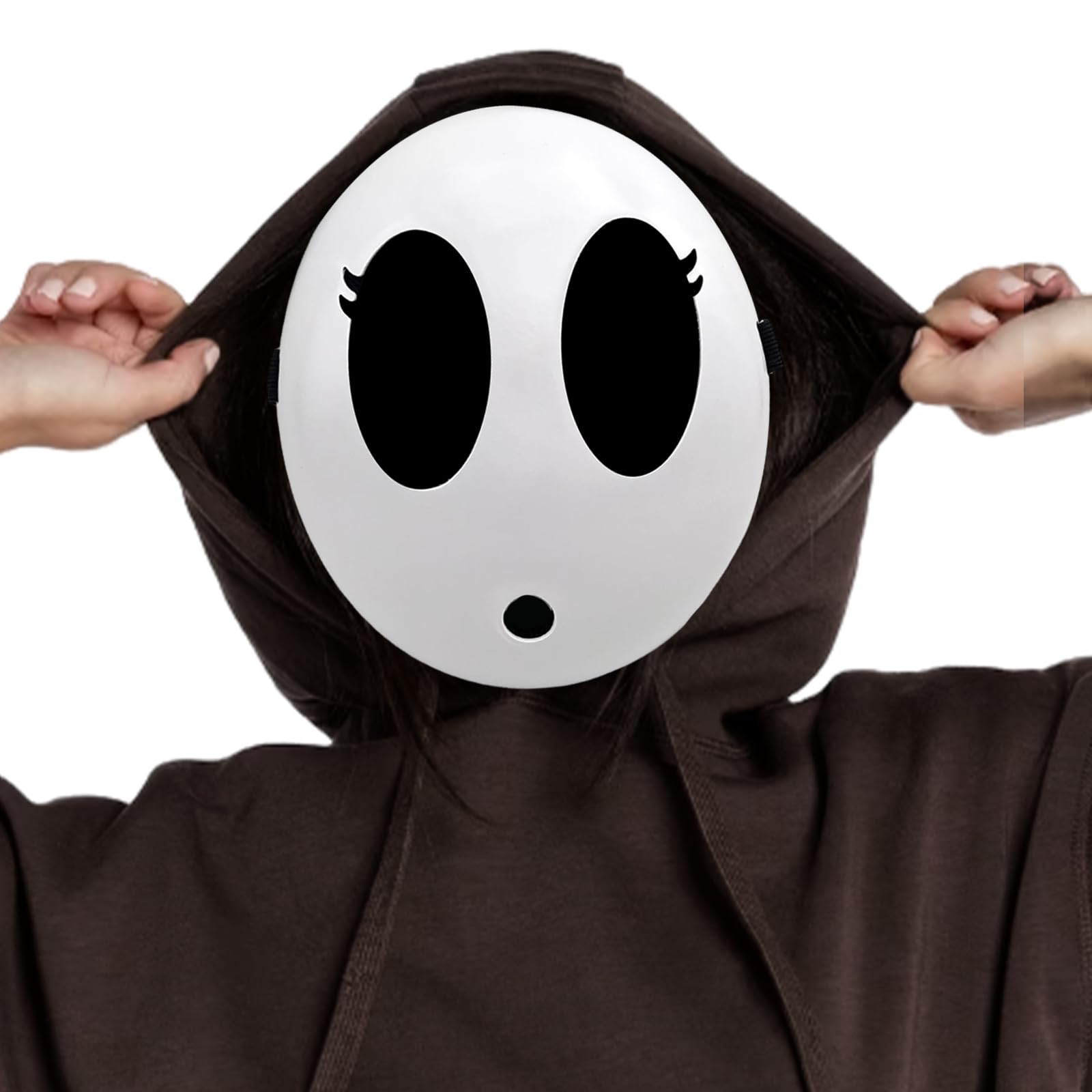Applysu Shy Guy Mask Anime Shy Boys Girls Mask Funny Full Face White Masks Cosplay Costume Props for Halloween,Christmas,Carnival