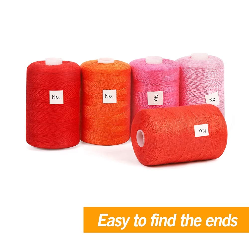 NEX Sewing Thread 24 Spools, 1000 Yards Each Cotton Thread Kit for Hand Stitching & Sewing Machine, Quilting, Embroidery - 24 Colors