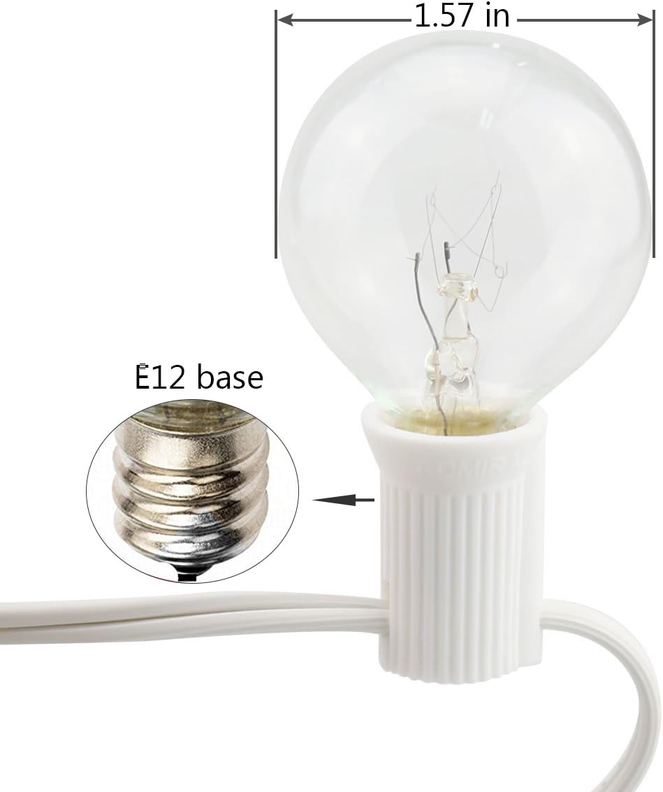 Goothy Outdoor Globe String Lights 100Ft with 105 G40 Clear Bulbs, Vintage Hanging Patio Lights for Outdoor Garden Party Patio Bistro Market Cafe Umbrella Backyard Decor - White : Garden & Outdoor