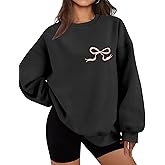 LOMON Oversized Sweatshirt for Women Crewneck Long Sleeve Casual Fleece Tops Graphic Hoodies Pullover Sweater
