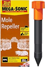 Defenders Mega-Sonic Mole Repeller Stake Battery Powered Hi-Vis STV645 view 1