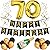 70th Birthday Party Pack â€“ Black & Gold Happy Birthday Bunting, Poms, and Swirls Pack- Birthday Decorations â€“ 70th Birthday Party Supplies