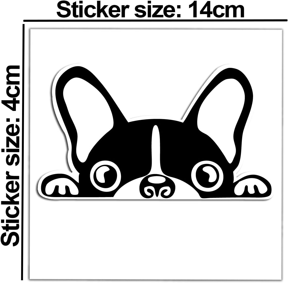 SkinoEu® 1 x Vinyl Self-Adhesive Stickers Cartoon Funny French Bulldog Laptop iPad Car Window Auto Moto Motorcycle Helmet Bike Skate Truck Racing Tuning B 88 - Image 3
