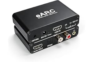 eARC/ARC to HDMI Audio Converter - RCA R/L, Optical, 3.5mm, Dolby 7.1 Audio Extractor