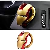 Car Engine Start Button Cover ABS Car Ignition Switch Decorative Cover, auto Interior Ignition Accessories Iron Man Mark car Two-Color Start Ring, (Golden red)