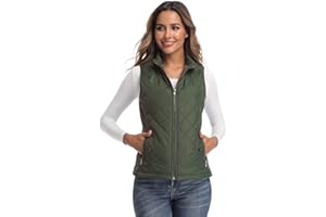 Women's Vest - Stand Collar Lightweight Zip Quilted Vest for Women