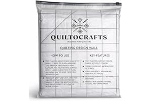 QUILTOCRAFTS Quilt Design Wall Fabric 60" x 72" with Grid Lines Flannel – Large Quilting Design Wall That Holds Fabric Withou