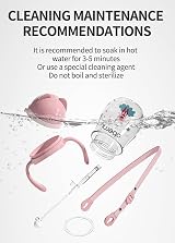 Oberni Baby Sippy Cup with Handle & Strap 270ml Pink Tritan BPA-Free view 5