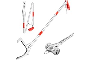 LURMMUE 50" Foldable Grabber Reacher Tool, Extra Long 3 Fold Reaching Aid for Seniors, Heavy-Duty Trash Picker Upper & Litter Pickup Tool for Home & Garden