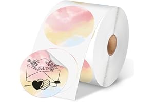 Phomemo 2” Color Circle Thermal Labels, Self-Adhesive Round Direct Sticker Labels, Circular Thermal Printer Label for Logo Design, Name Tag, Thanks Card, Address, QR Code, 750 Labels/Roll, Gradient
