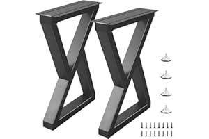 Rioychan 18 Inch Metal Coffee Table Bench Legs Black, Heavy Duty Industrial Metal End/Side Table Legs, DIY Project for Furniture (H18” x W13”, Set of 2)