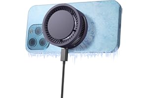 CAREUD Phone Cooler, semiconductor Turbo Fan Radiator. Phone Cooling Fan adopts Circular Magnetic Connection, Quickly Cool Down All Kinds of Mobile Phone Models. Lightweight and Portable Design,Navy Blue.…