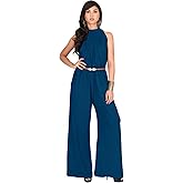 KOH KOH Womens 2026 Sexy Sleeveless Wide Leg Pants Cocktail Pantsuit Jumpsuit Romper