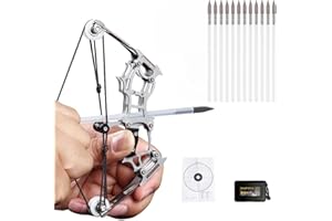 PAIAOJIA Mini Archery Compound Bow Set,Mini Bow and Arrow Set,Hunting Games Pocket Bow for Target Shooting Practice Stainless Steel Material Catapult Bow Gift with Bow Box
