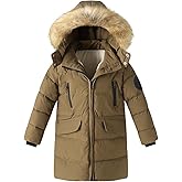 Vryndelle Boy Long Coat Size 10-12 Winter Fleece Puffer Jacket Heavyweight Thicken Outwear