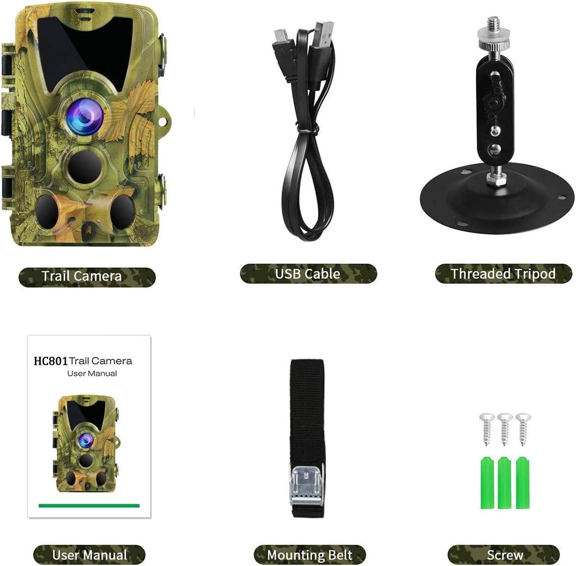 Suntekcam Trail Camera 24MP 1080P Hunting Game Camera for Wildlife Monitoring with 2.4" LCD 120° Detection Motion Activated Night Vision Camera -16GB SD Card: Electronics