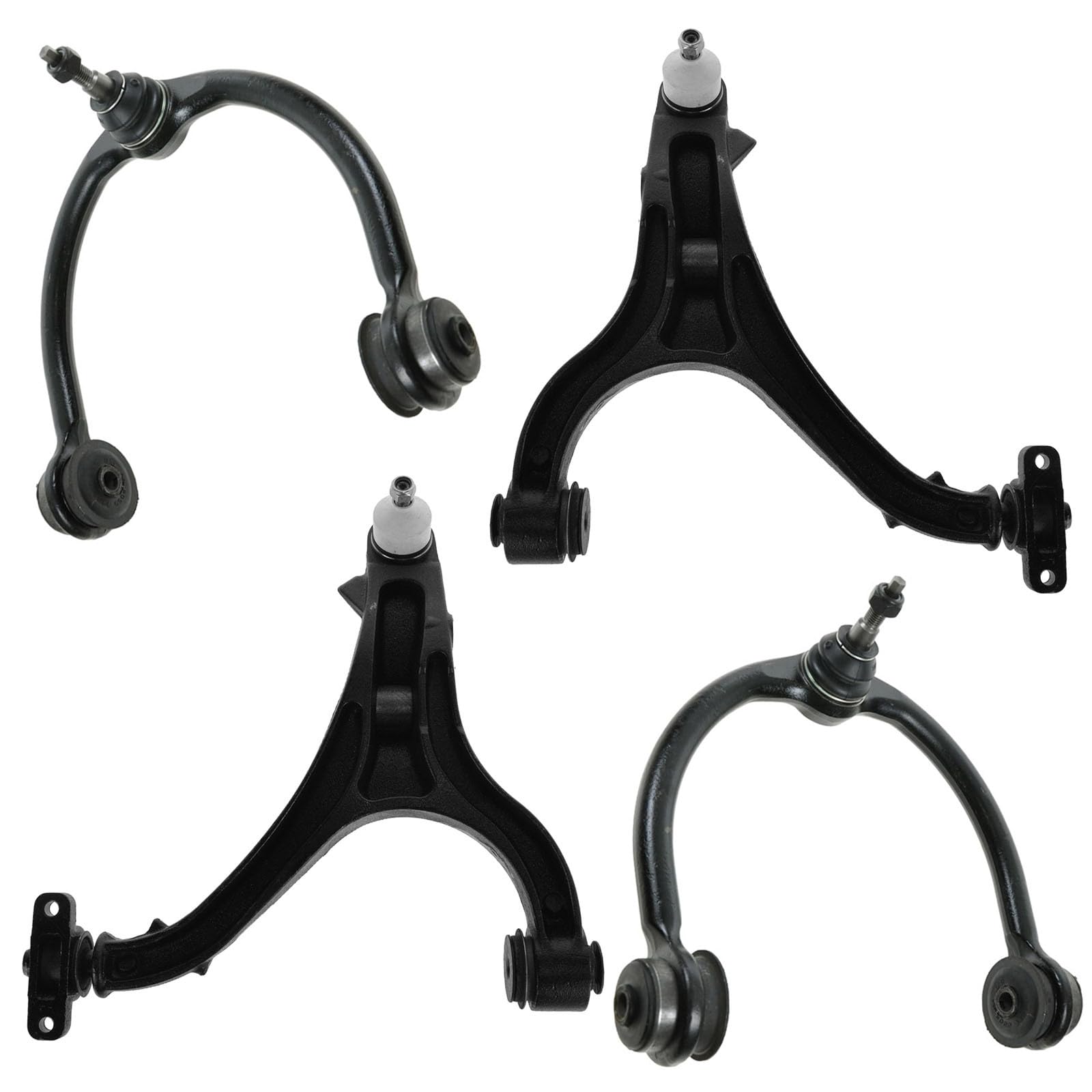 TRQ Front Upper and Lower Control Arm with Ball Joint Set 4 Piece Compatible with 2006-2010 Jeep Commander 2005-2010 Grand Cherokee Image