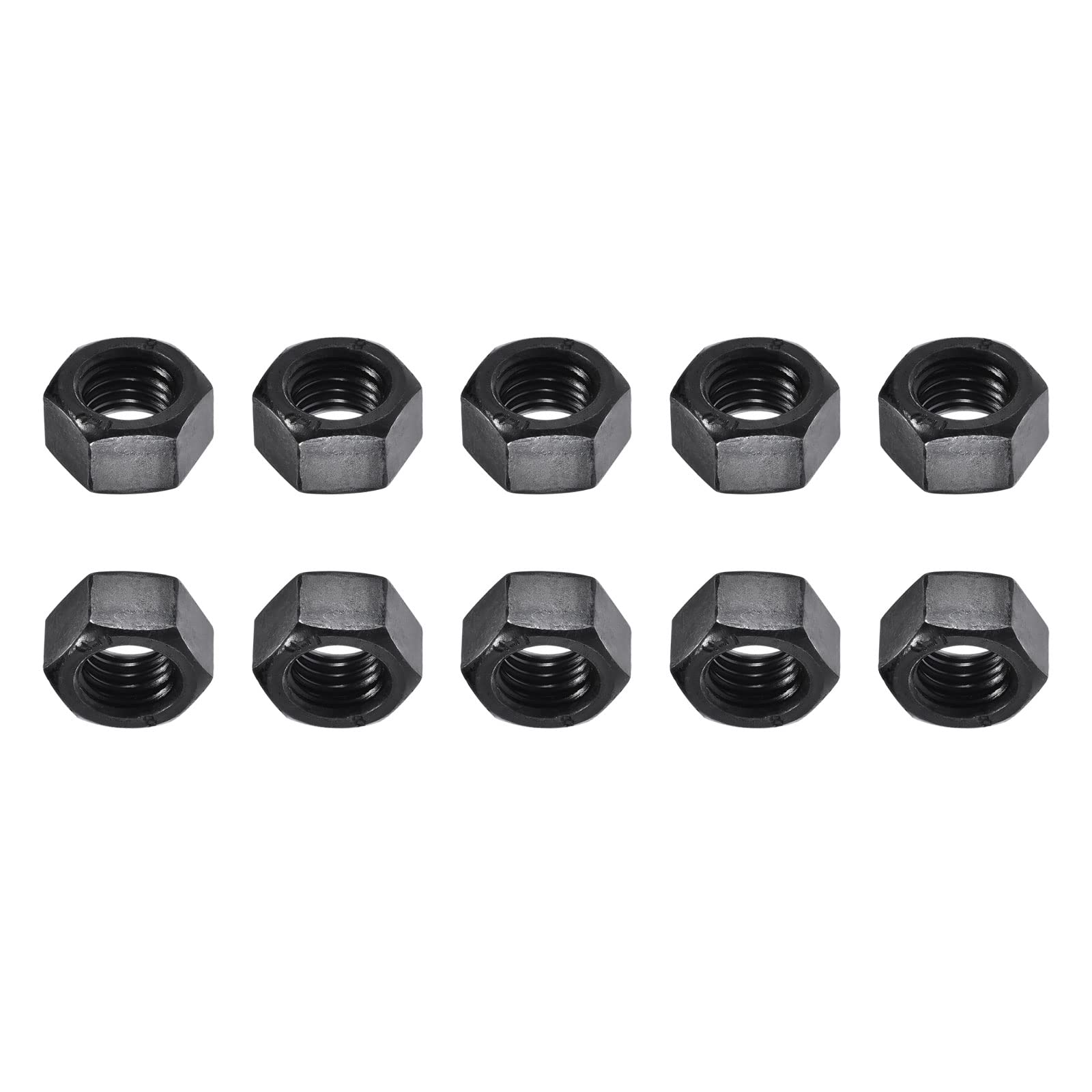 DTGN M12x1.75mm(DxP) Hex Nuts - 10Pack - Good for Home Garage Repair - Carbon Steel Zinc Plated Hexagon Nuts - Black