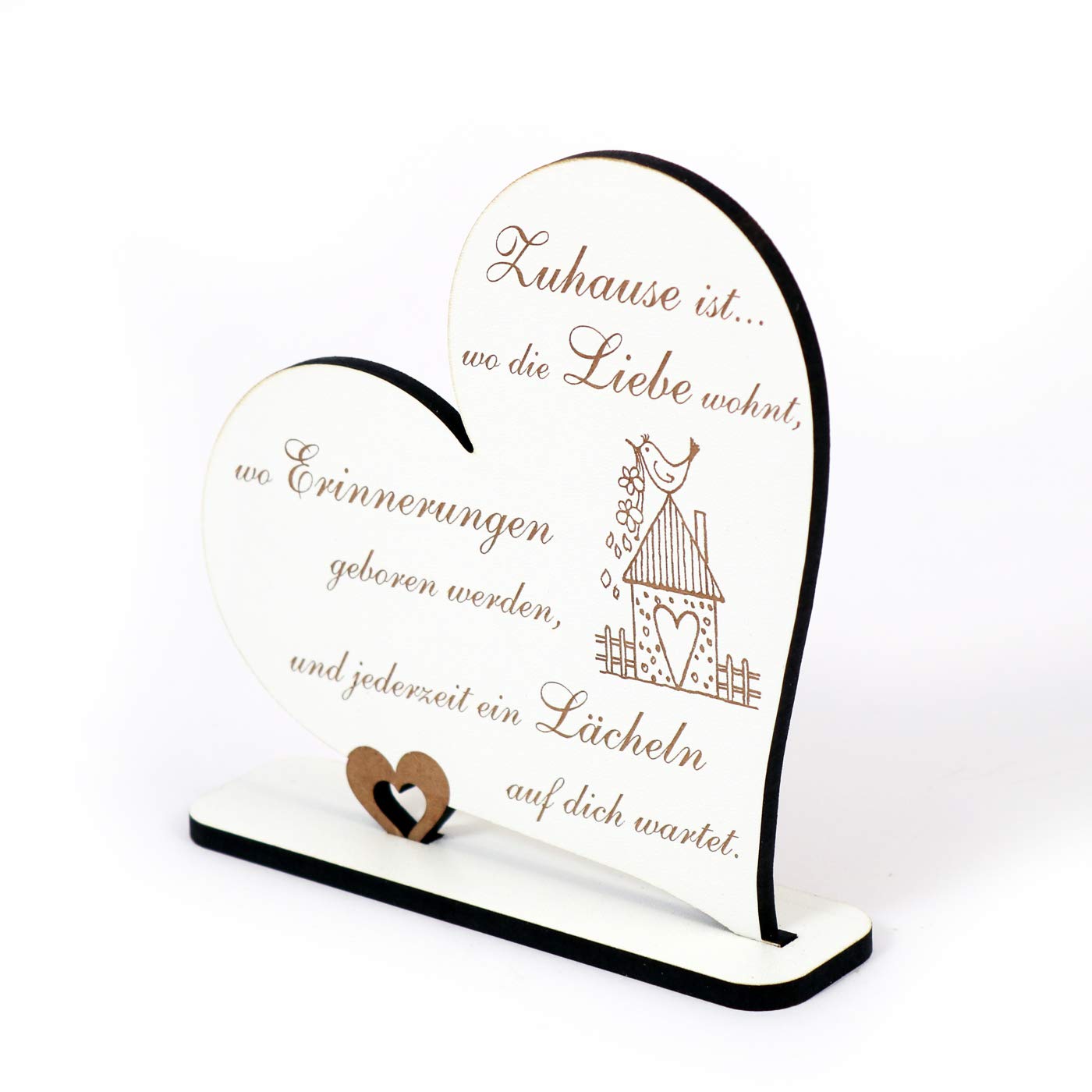 Heart Decoration with German Text "Herz Zuhause ist wo die Liebe wohnt"
