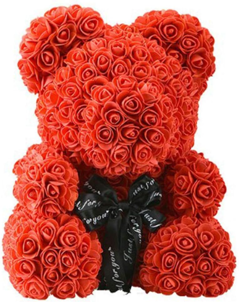 SUGERYY Rose Bear Teddy Bear Artificial Rose Bear Fake Rose Artificial