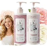 DEMIKI Japanese Shampoo and Conditioner Set for Women,Sulfate Free Shampoo for Oily Hair,Paraben Free, Sulfate Free, Rose Scent,Clarifying Shampoo Moisturizing and Volumizing Natural Hair Care,32oz