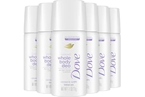 Dove Whole Body Deo Spray, Coconut & Vanilla 6-Pack – Travel-Size Deodorant for Women, 72H Protection, Sensitive Formula, 1.1 Oz Ea