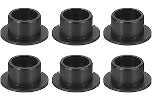 uxcell 6Pcs Flanged Sleeve Bearing, Plastic Bushing ID 8mm x OD 10mm x Length 7mm POM Bushing, Black