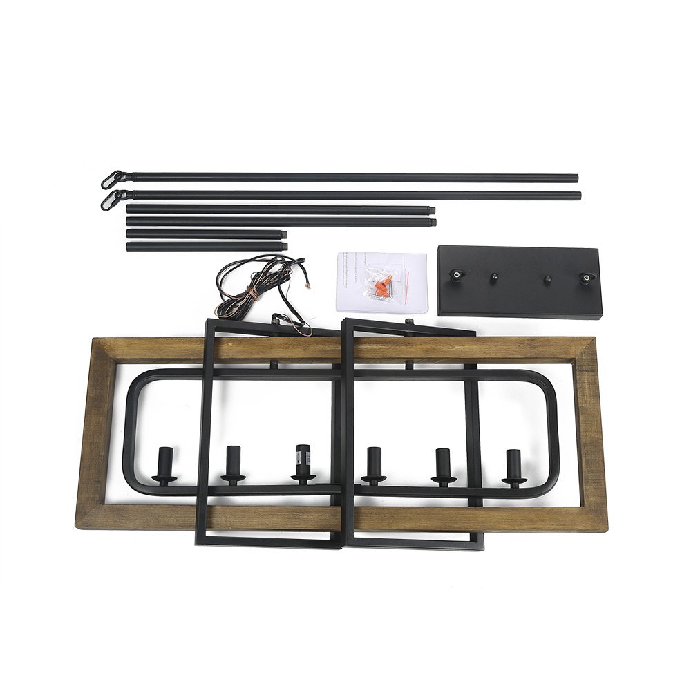 LOG BARN Distressed Wood and Matte Black Metal Finish 31.5" Large