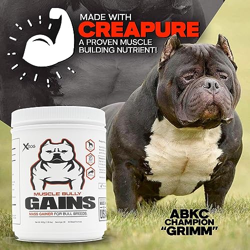 Muscle Bully Gains Mass Weight Gainer for Dogs, Whey Protein, Flax