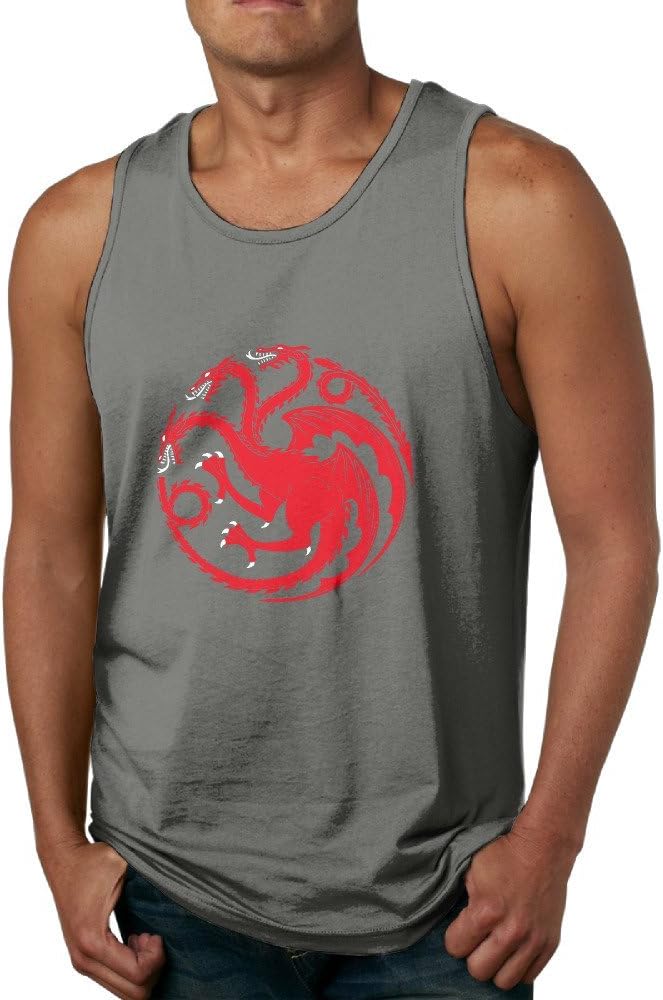 JiSi Five Tank Top T Shirt For Men - House Targaryen Of King's Landing DeepHeather