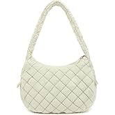 QYQMEYQ Tote Bag for Women, Large Puffer Bag and Work Bags with Zipper, Quilted Tote Bag for Travel, Daily, Work, Gym, Beach