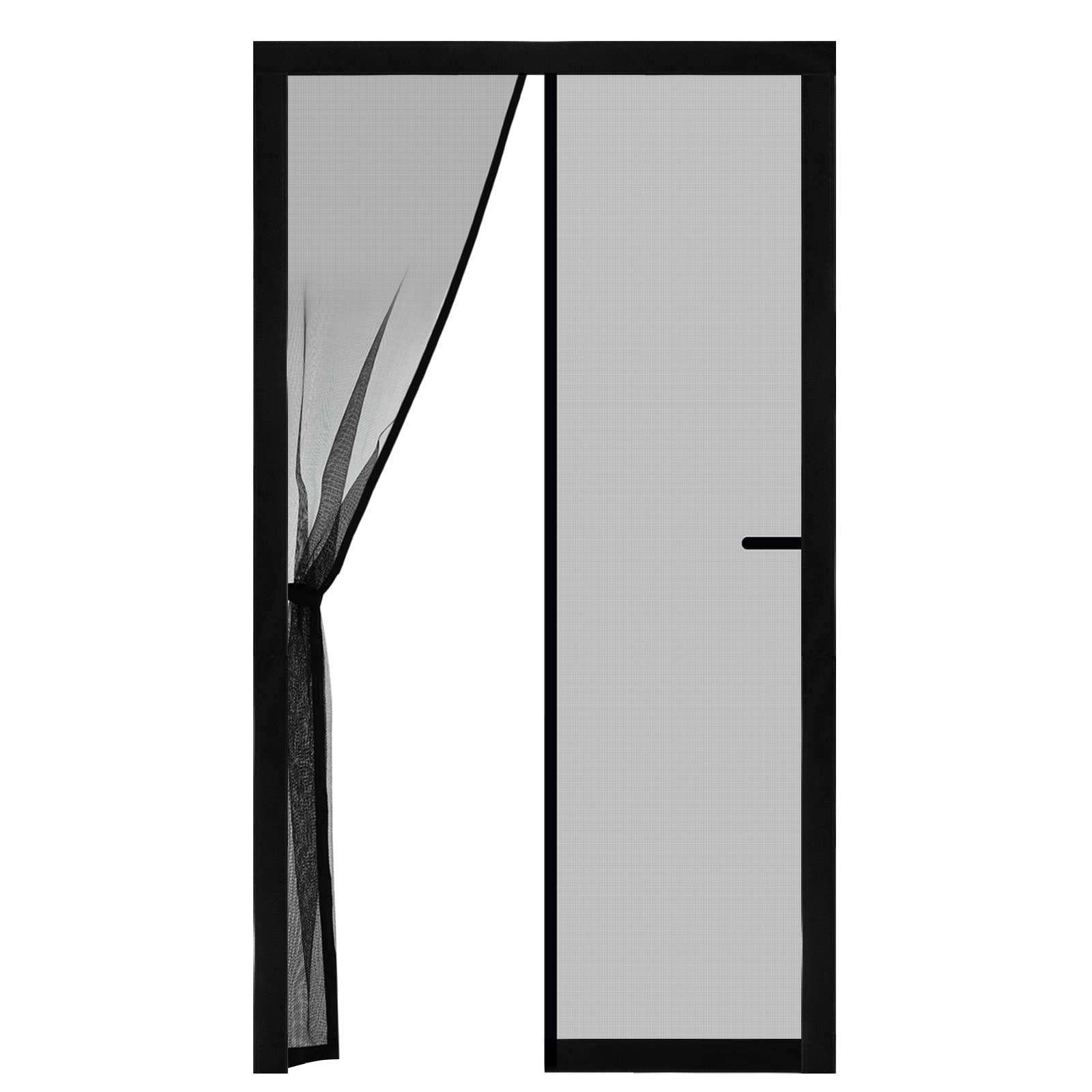Homealexa Magnetic Screen Door-Self Sealing, Heavy Duty, Hands Free Mesh Partition Keeps Bugs Out - Pet and Kid Friendly, Screen Door Mesh, Door Screen Magnetic Closure, Temporary Door (80 * 200 CM)