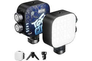 PHOTOOLEX RGB Video Camera Light with Clip for Laptop/Tablet/Computer,Led Camera Light with 2000mAh Rechargeable CRI 96+/2500