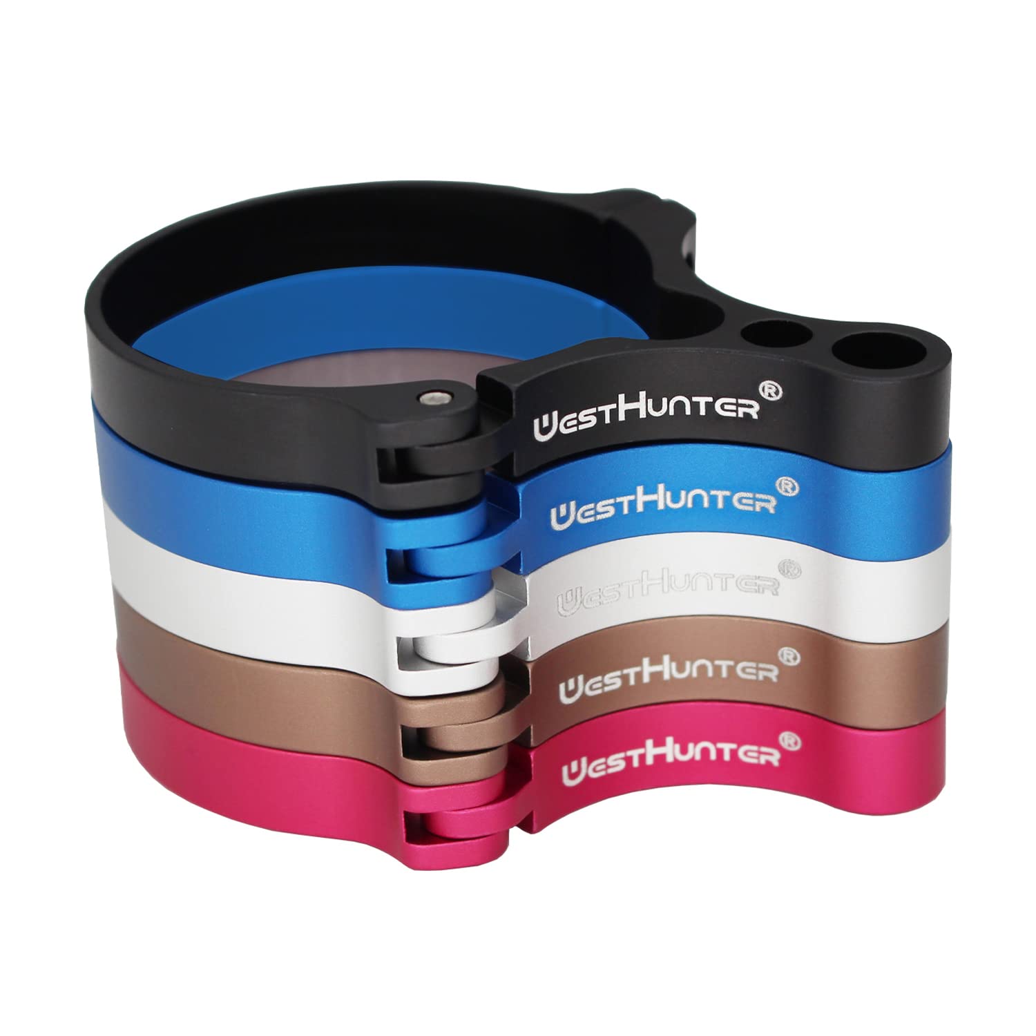 WestHunter Optics 44 mm Riflescope Switchview Throw Levers | with Notch, Silver