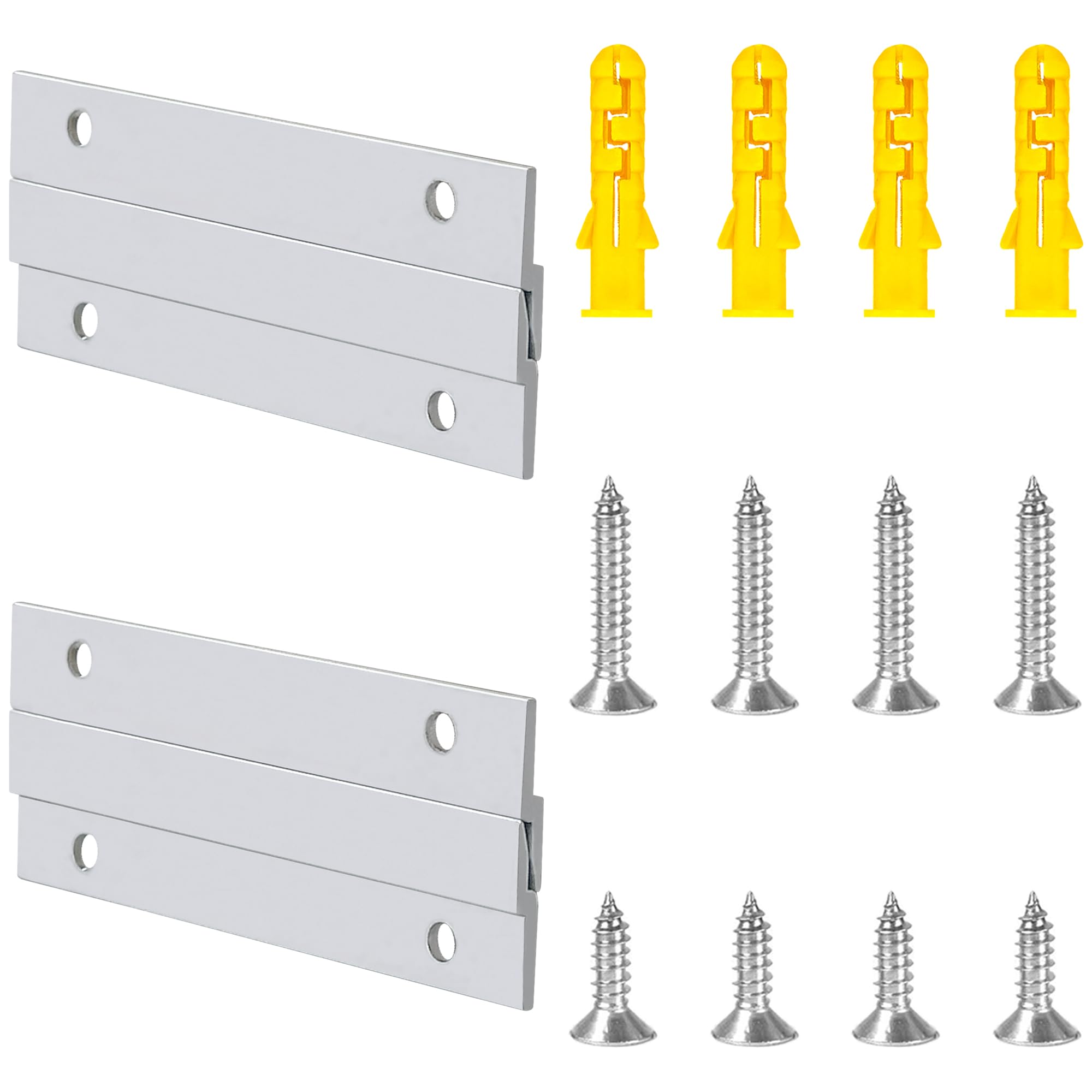 4 PCS Picture Frame Hanging Z-Clamps,Z-Shaped Metal Interlocking Bracket Set, French Cleat for Hanging Mirrors, Pictures, Shelves, Whiteboards, and Art Frames (4 Inch)