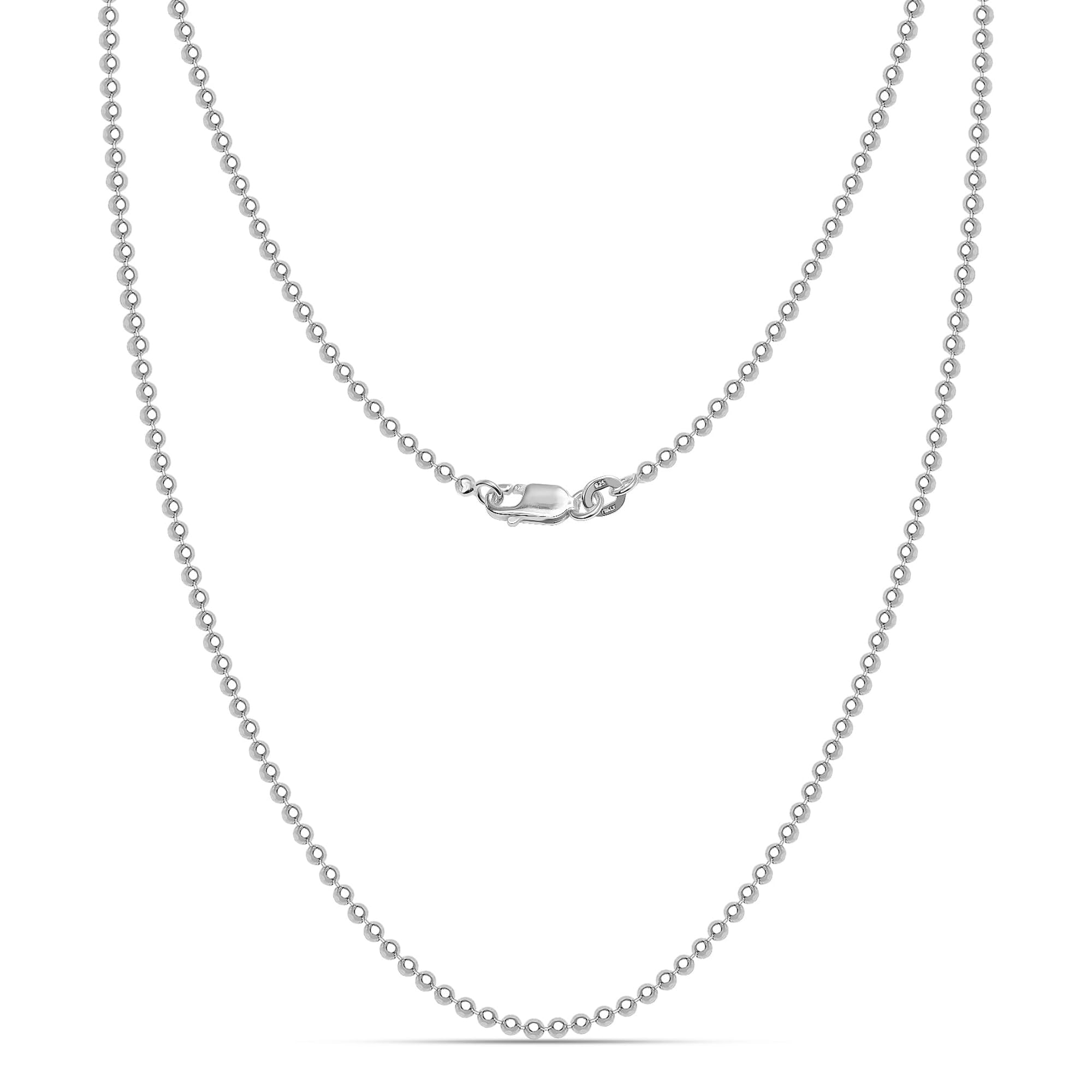 LeCalla 925 Sterling Silver Italian Ball-Chain Necklace for Women 20 Inches
