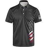 wunjqen Golf Polos for Men Funny Moisture Wicking Golf Shirts Performance Quick-Dry Polo Shirts Short Sleeve