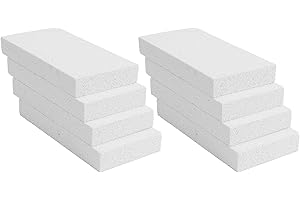 JN YANYULOU Fire Bricks for Wood Stove 9"x4.5"x1.25", 8 Pack Fire Pit Bricks for Forge Insulating Fire Brick for Forge, Thin FireBrick Pit Pizza Oven 2800F Refractory Bricks Fireplace Insulation White Block