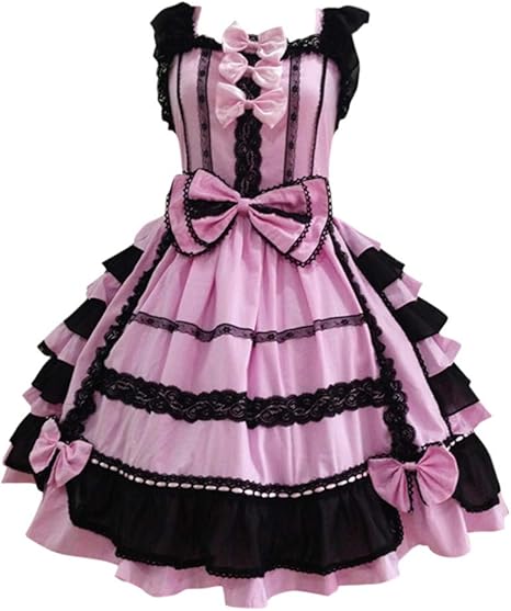 Amazon Co Jp ゴスロリワンピース ドレス 復古風 フリル クラロリ 甘ロリ お嬢様 ガールズ 可愛い 演出服 ゴシック系 ロリータショート ワンピース メイド服 ロリータ服 ミニ ドレス Timsa Lolita Dress Cosplay レディース ノースリーブ ワンピ ジャンパースカート