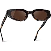 WearMe Pro – Women’s Narrow Cat-Eye Sunglasses: Acetate Frame and Anti-Reflective Lenses