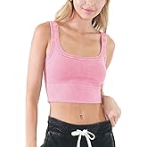 NIKIBIKI Women Seamless Vintage Chevron Ribbed Crop Top, Made in U.S.A, One Size