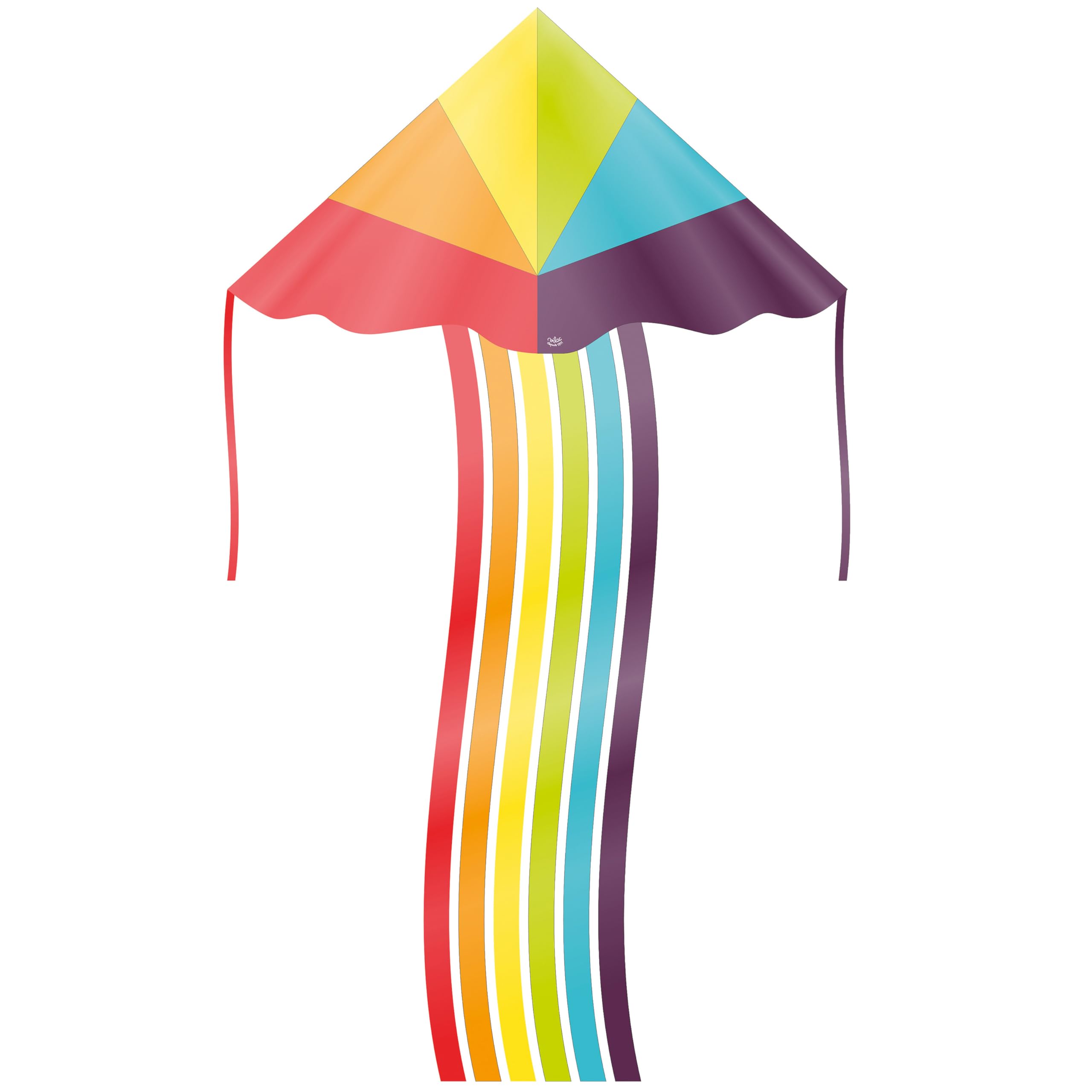 Vilac Rainbow Shaped Kite with Handle, Large Kite for Kids' Outdoor Play, Easy and Perfect For Beginners, 3+ Years, Nylon, Multicolour, 200 x 115 cm