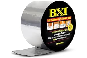 BXI Flashing Roll Tape Membrane, 4 inches X 32 Feet Thick Waterproof Patch Seal Tape, Self-Adhesive SBS Modified Rubberized A
