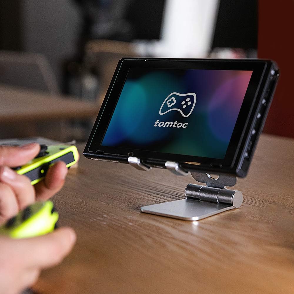 tomtoc Play Stand for Nintendo Switch, Multi-Angle Adjustable Desktop Gaming Stand Holder Compatible with iPhone | iPad Mini | Samsung Galaxy | eBook and Other up to 7.9-inch Tablet Device: Video Games