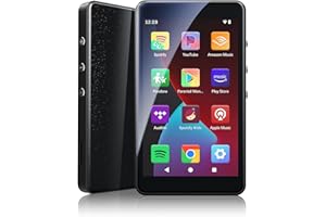 PECSU Android 14 MP3 Player with Spotify, Play Store, Amazon Music, Audible, Libby, 4" Touch Screen MP4 Music Player for Kids with Parental Control, Eye-Care Mode (Space Black)