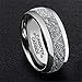 Fashion Month Men 8mm Silver Tungsten Carbide Ring Vintage Meteorites Pattern Wedding Engagement Band Domed Comfort Fit