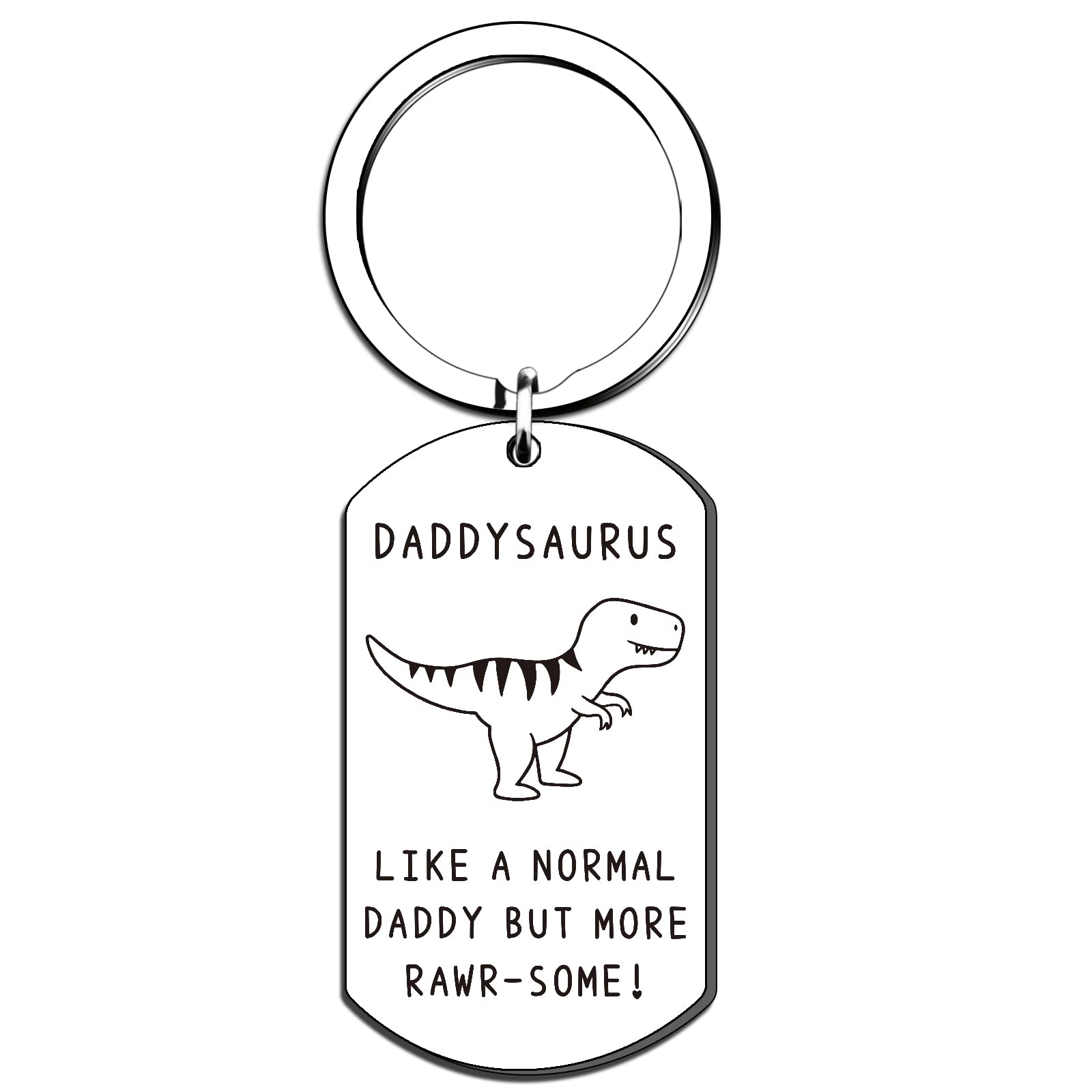 QMVMV Funny Daddy Gifts Daddysaurus Keyring from Daughter Son Birthday Christmas Thanksgiving Gift for Dad Father
