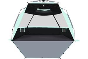 SEBOR Beach Tent, Deluxe XL Pop-up Beach Tent for 4-6 Person, UPF 50+ with Dark Shelter Technology, Easy Set Up and Portable Beach Tent Sun Shelter